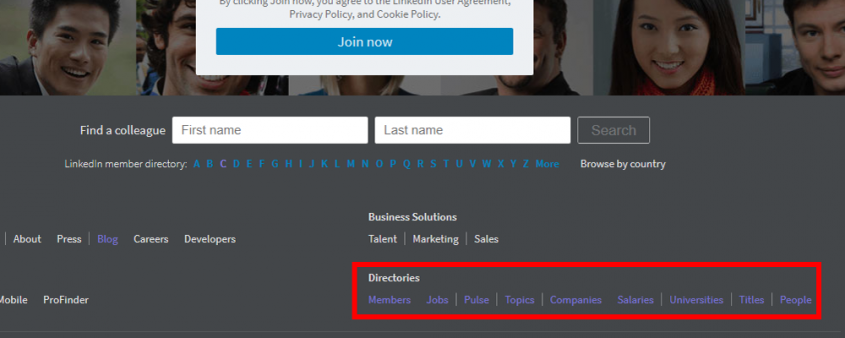 LinkedIn directories