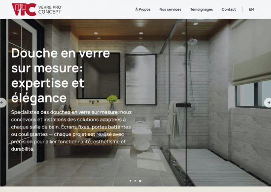 verre pro concept website project