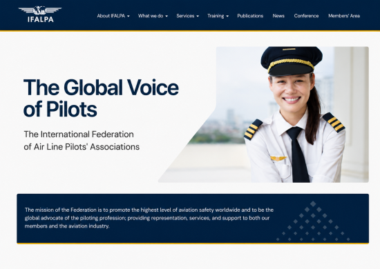 IFALPA, website redesign, 8P Design, WordPress, Elementor, web visual identity, institutional website