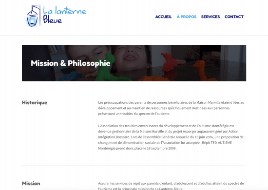 Impression écran n°1 du site de Répit TED-Autisme