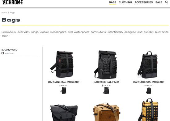 Chrome Industries website canada
