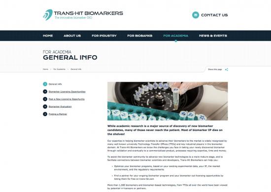Screenshot Trans-Hit Biomarkers Screenshot Trans-Hit Biomarkers